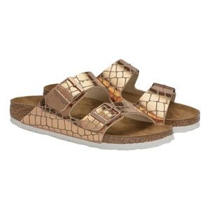 Birkenstock Women's Sandales Arizona Microfibre Gator Gleam Copper Size 40